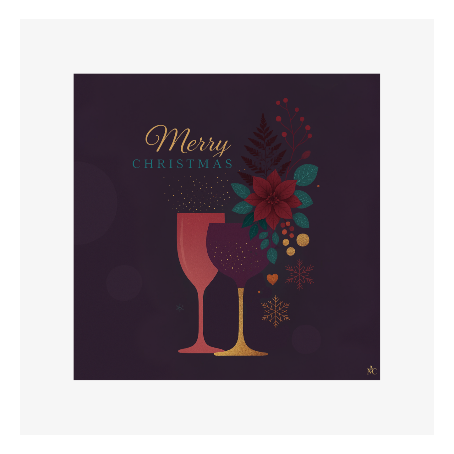 Merry Christmas Toast de Noël par Cathy Dumont - 120x120mm