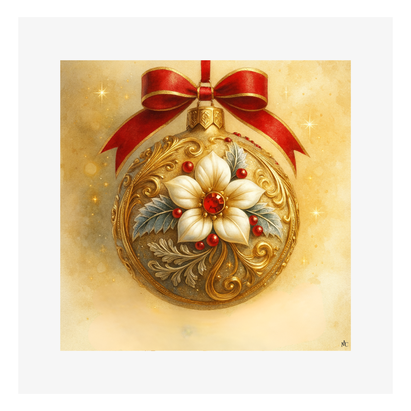 Merry Christmas Magie du sapin par Cathy Dumont - 120x120mm