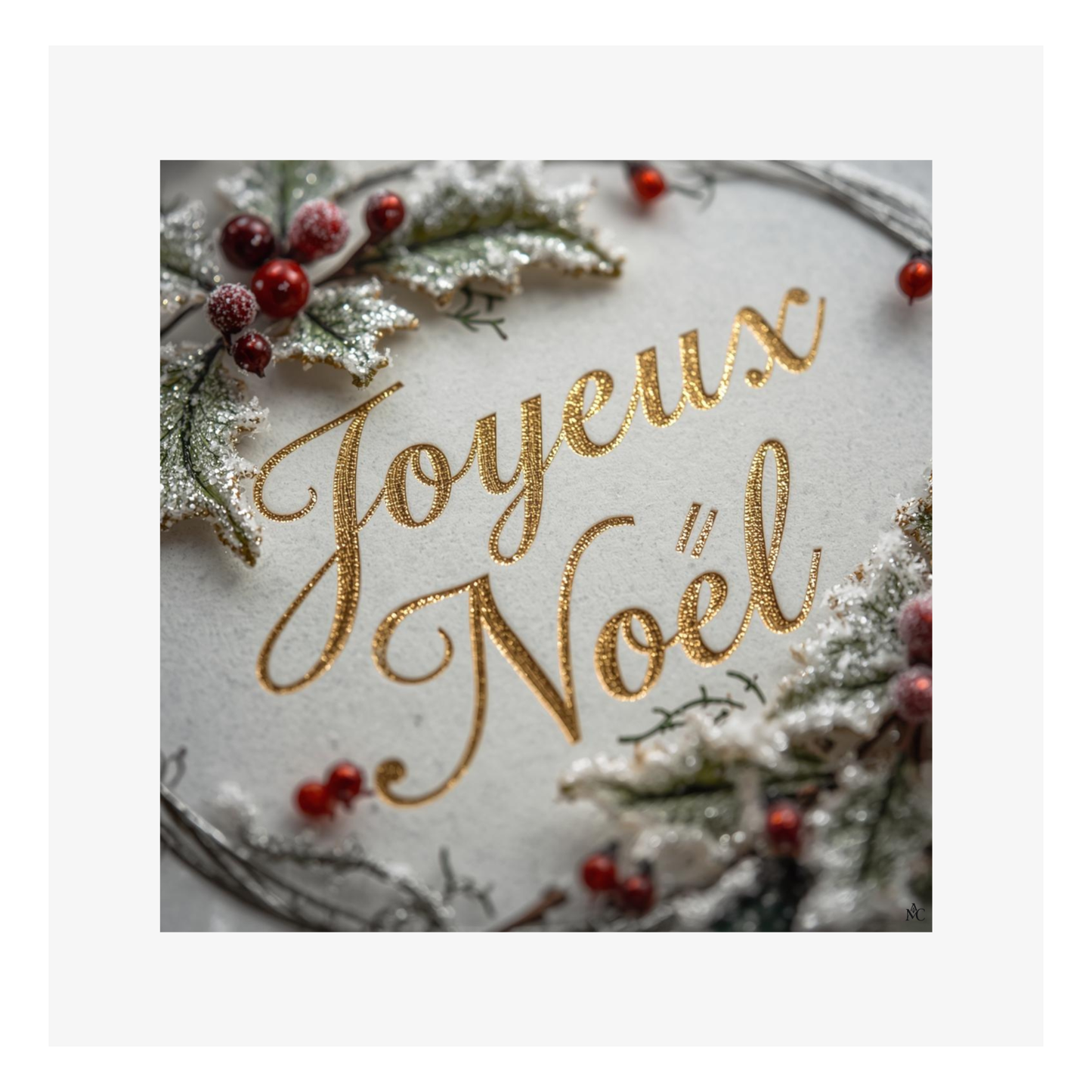 Joyeux Noël enneigé par Cathy Dumont - 120x120mm