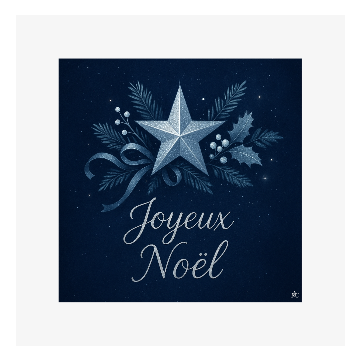 Joyeux Noël Nuit polaire par Cathy Dumont - 120x120mm