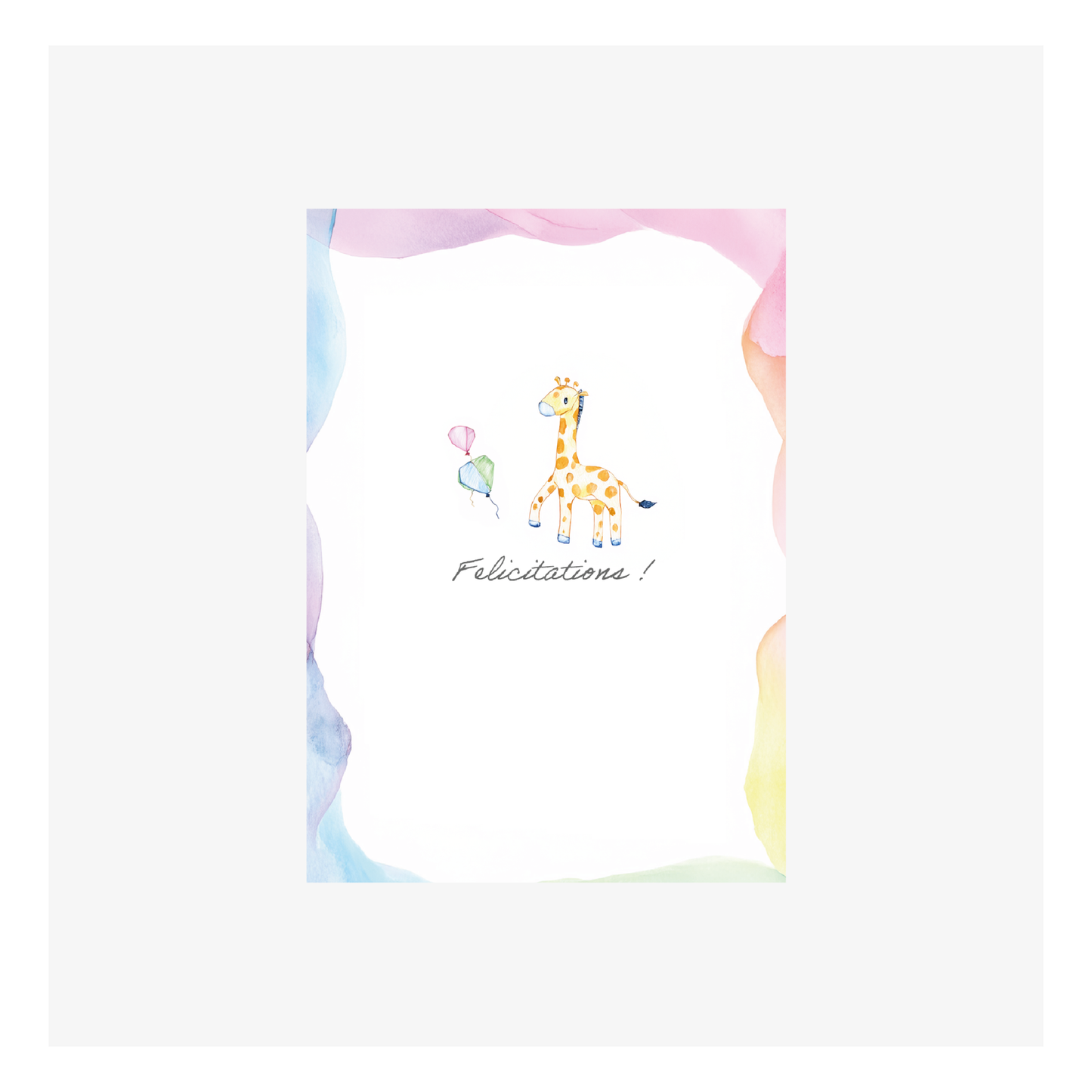Felicitations & Girafe par Inès Boughattas - 148x105mm