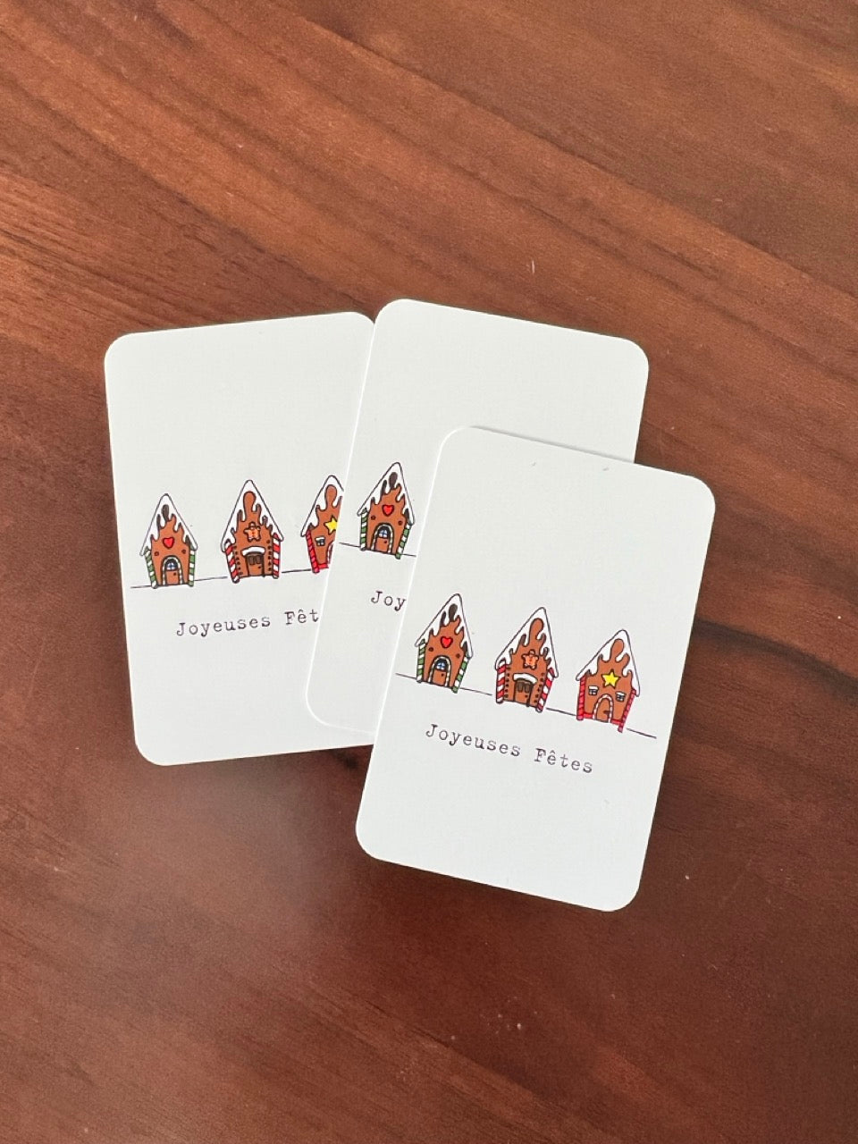 5 M'AryCard - Spécial paquet cadeau -3 cartes Joyeuses Fêtes et 2 Cartes Happy New Year
