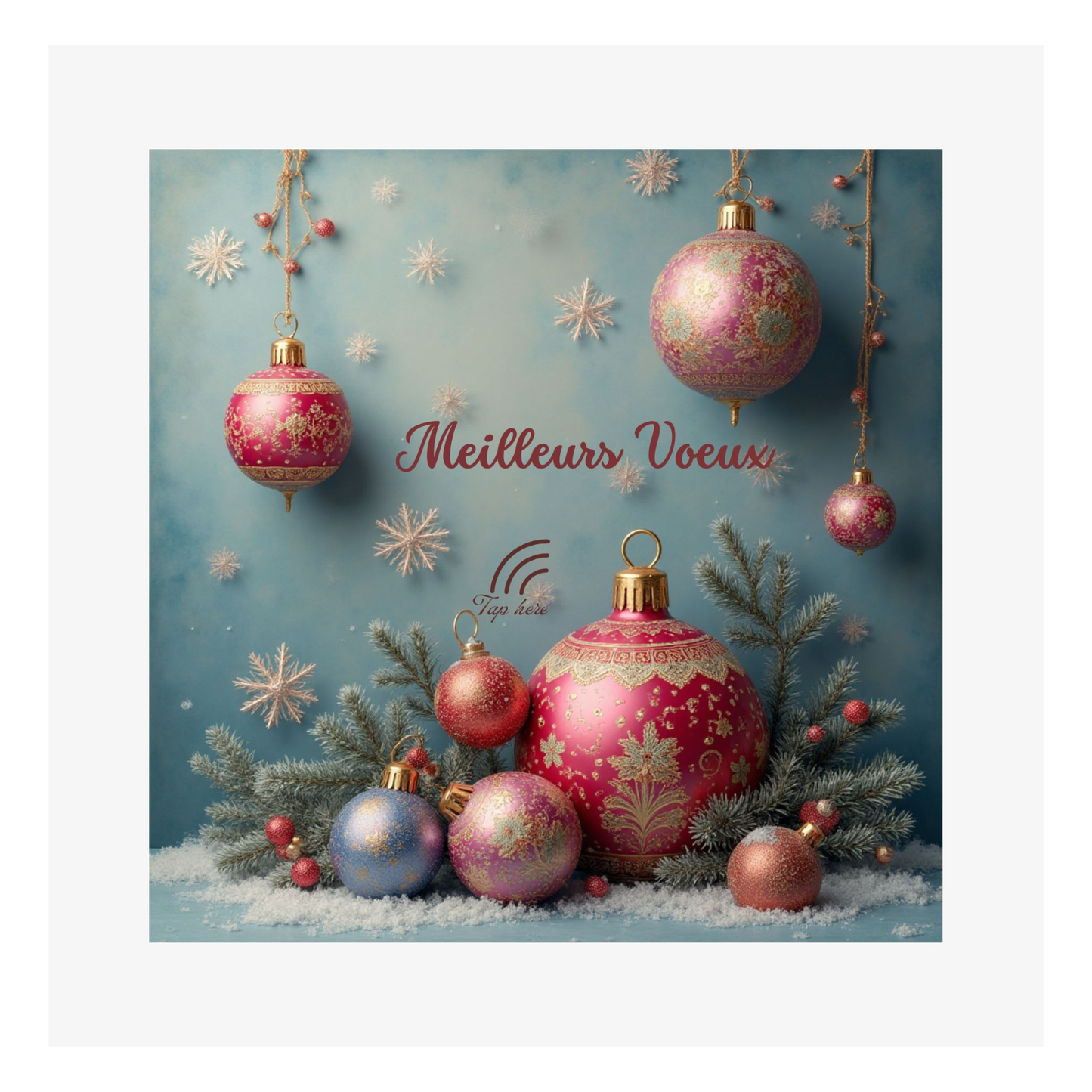 Carte Voeux M’AryCard avec video - NFC – design boules