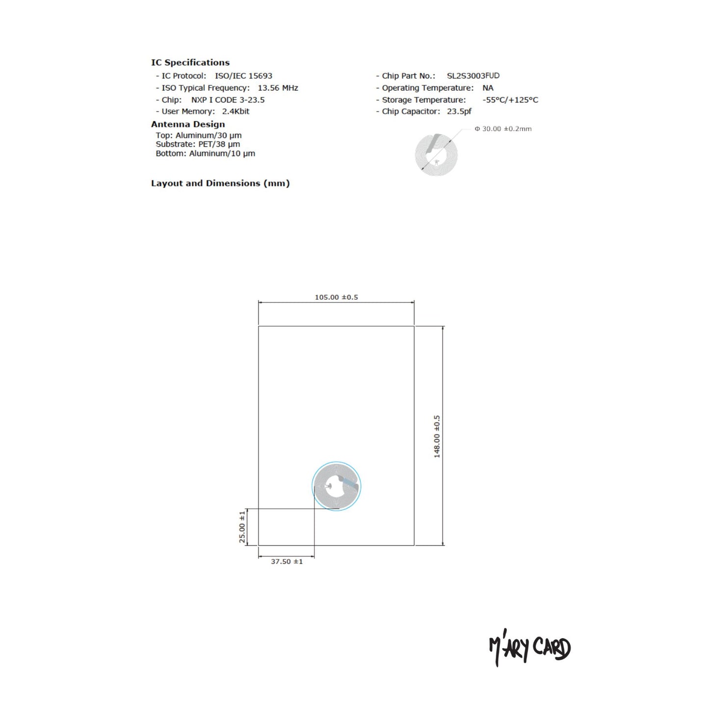 Cartes M'AryCard Spec Tag NFC