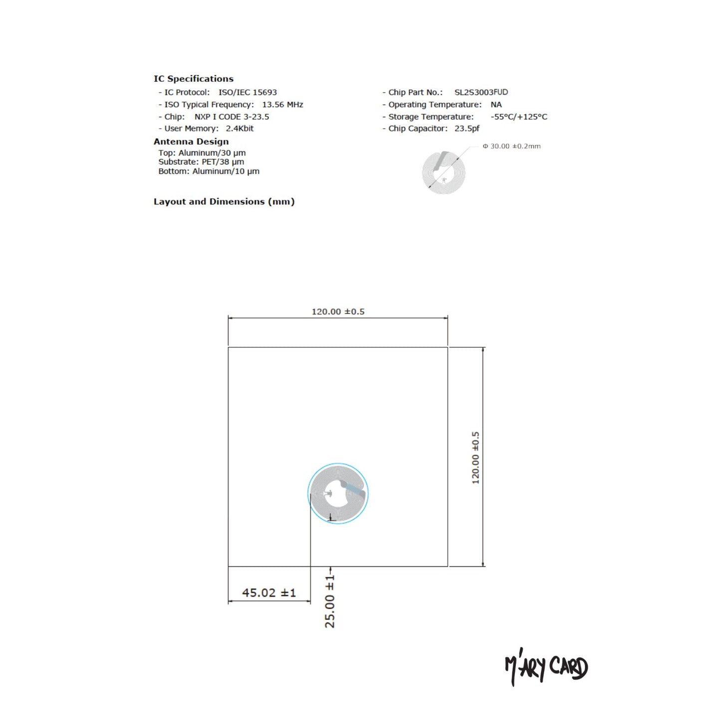 Cartes M'AryCard Spec Tag NFC