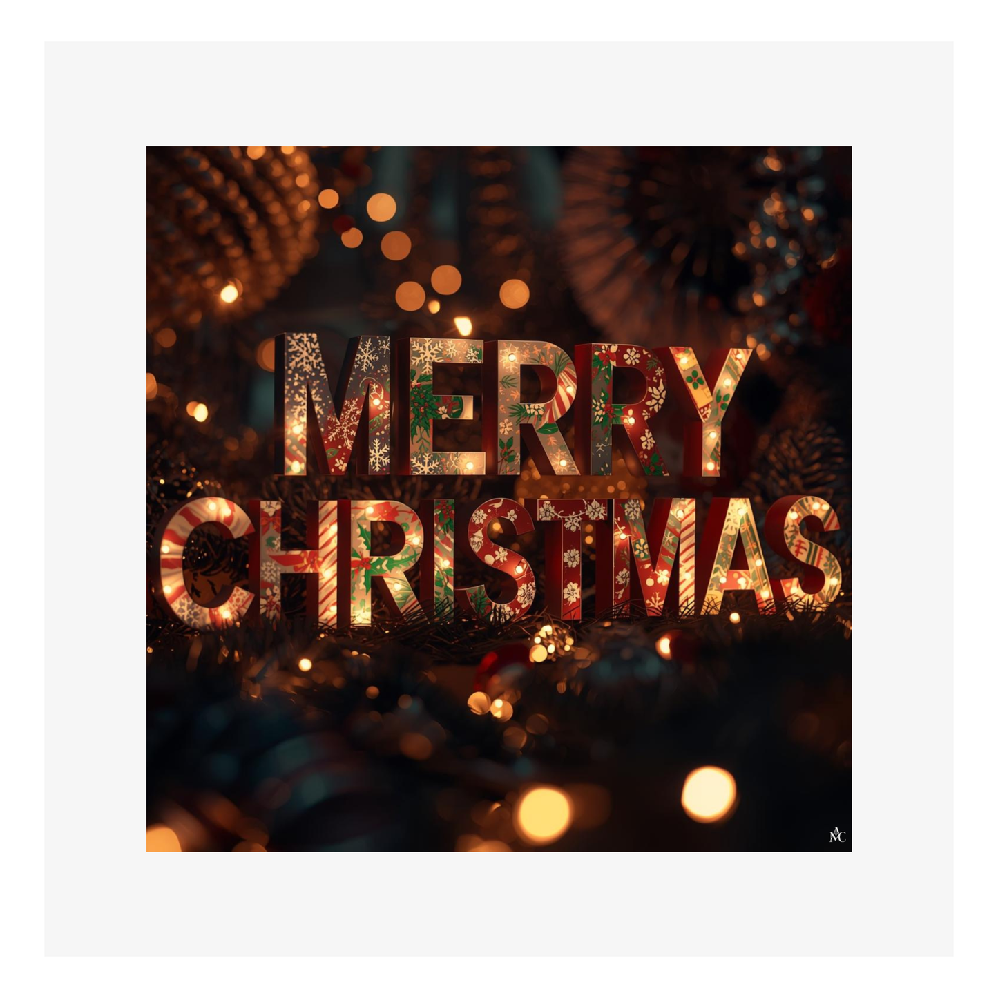 Merry Christmas Golden Christmas par Cathy Dumont - 120x120mm