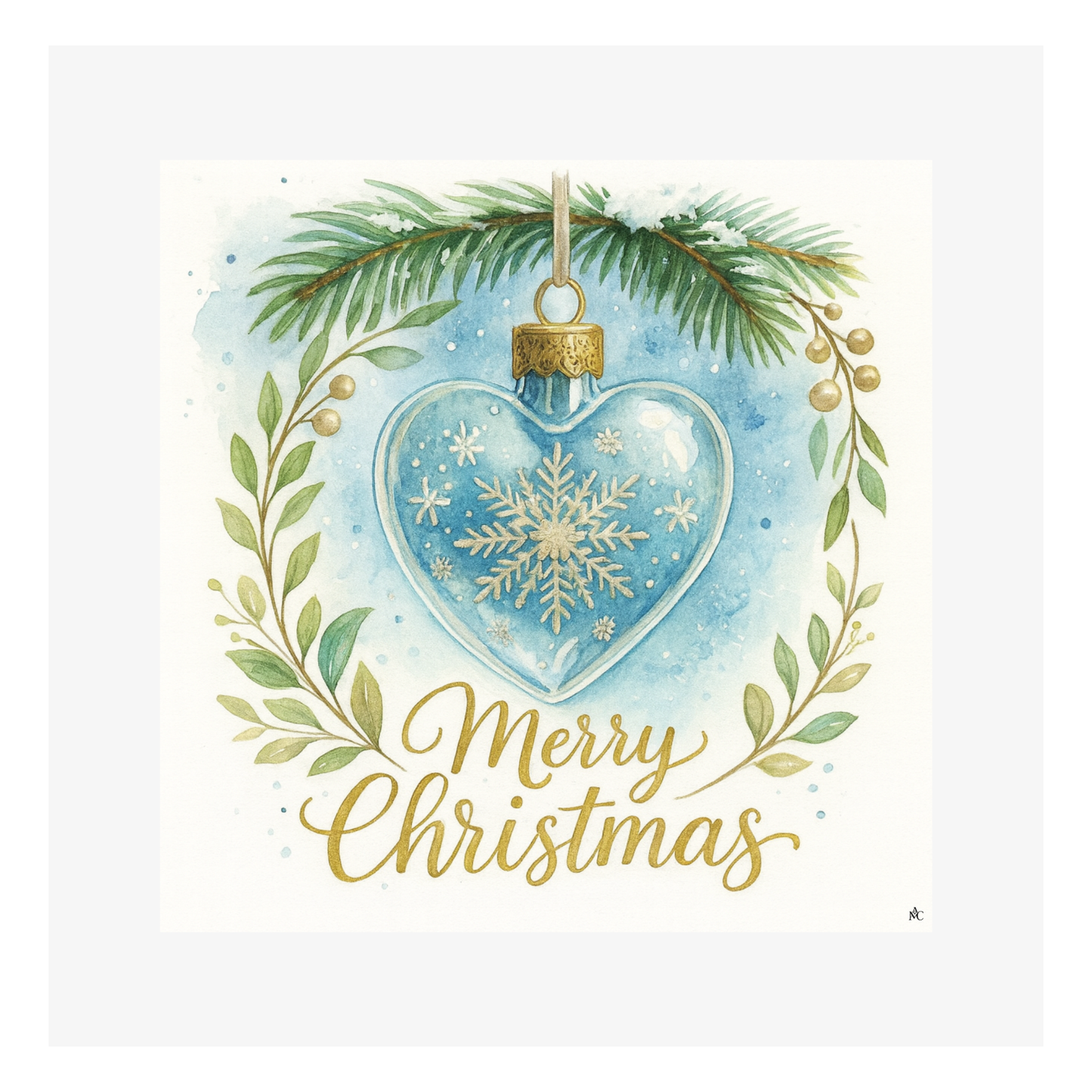 Merry Christmas Coeur d’hiver par Cathy Dumont - 120x120mm