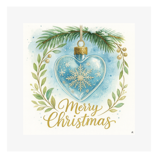 Merry Christmas Coeur d’hiver par Cathy Dumont - 120x120mm