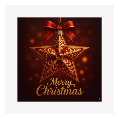 Carte Noël M’AryCard avec video - NFC – design étoile rouge doré