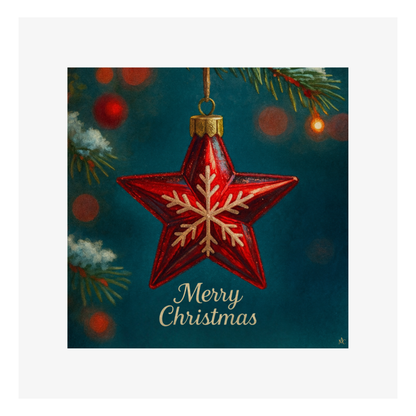 Carte Noël M’AryCard avec video - NFC – design étoile rouge