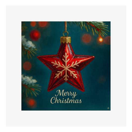 Merry Christmas Etoile de Noël par Cathy Dumont - 120x120mm
