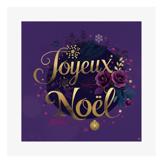 Joyeux Noël Magie Pourpre par Cathy Dumont - 120x120mm