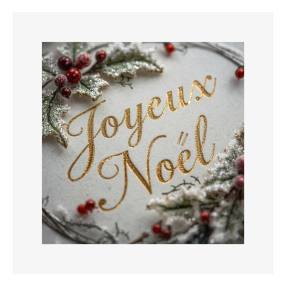 Carte Noël M’AryCard avec video - NFC – design joyeux noël lettres d'or