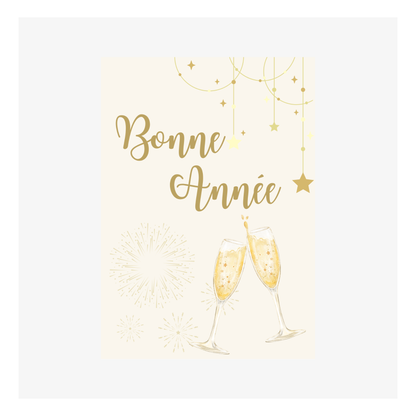 Carte Bonne année M’AryCard avec video - NFC – design Shelly coupe champagne