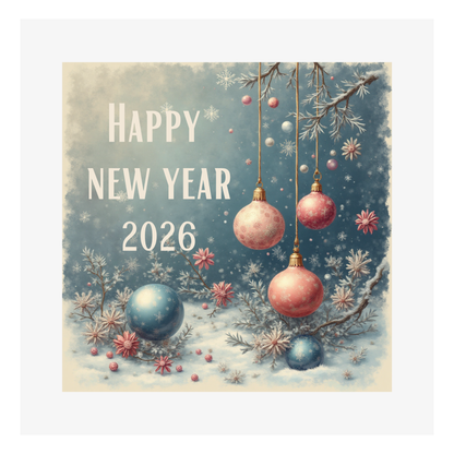 Carte Bonne année M’AryCard avec video - NFC – design happy new year neige