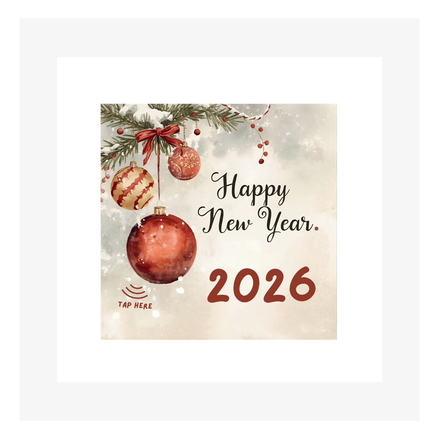 Carte Bonne Année M’AryCard avec video - NFC – design boules