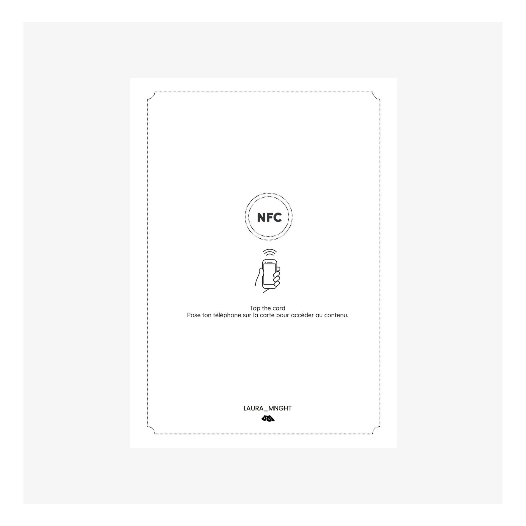 Carte M’AryCard avec video - NFC - design Laura Meneghetti