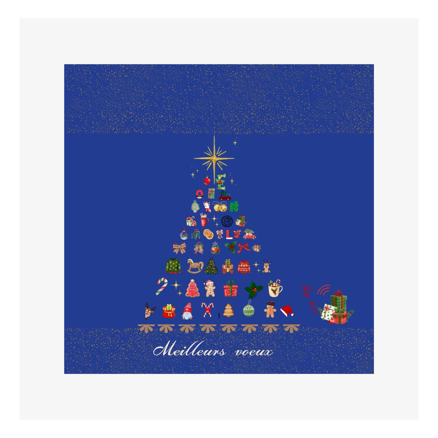 Carte Voeux M’AryCard avec video - NFC – sapin bleu