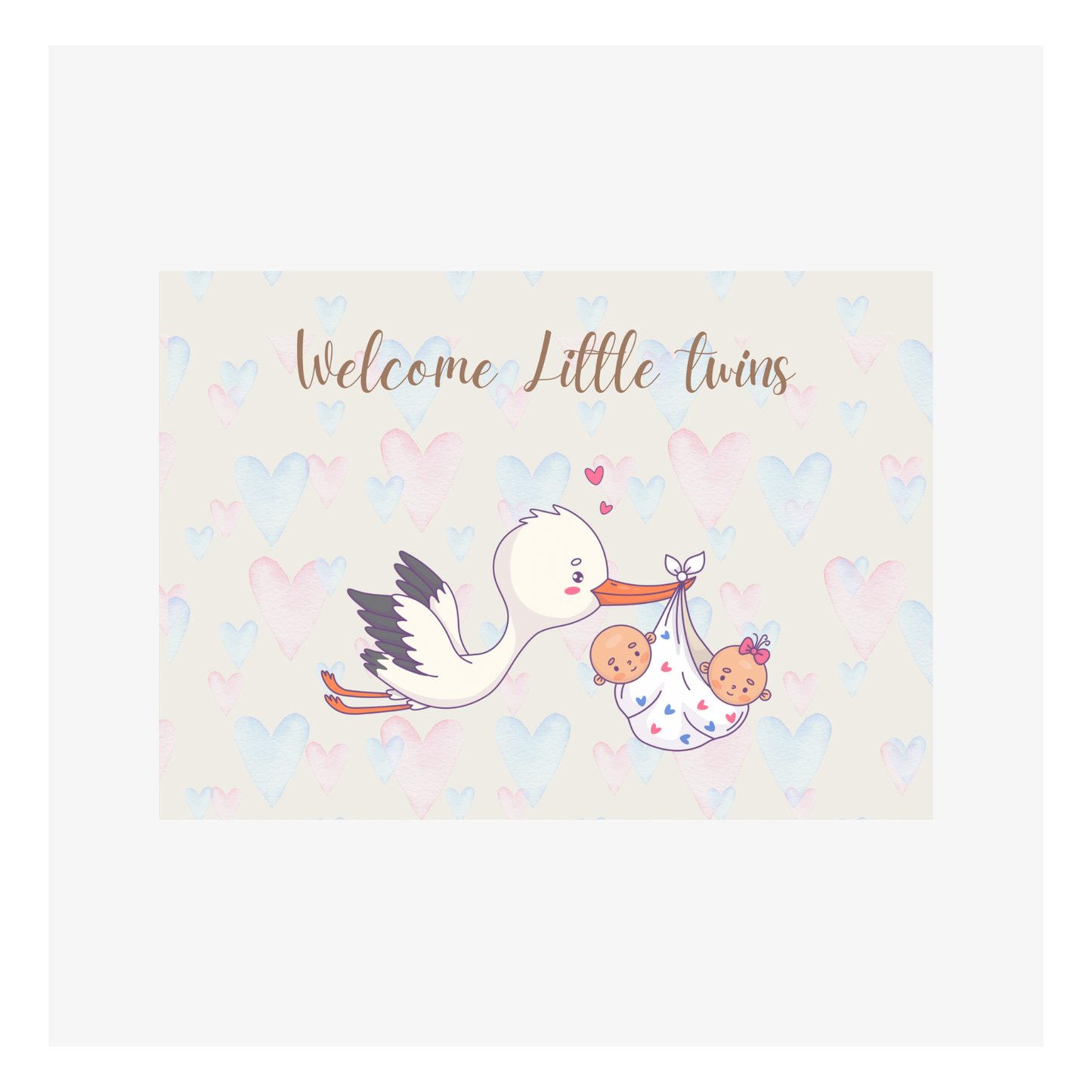 Naissance jumeaux (fille, garçon) par Shelly Paladini - 105x148 mm