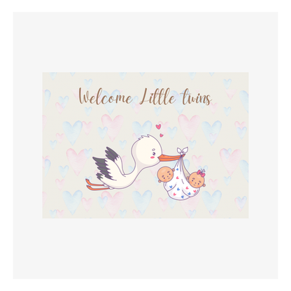 Carte Naissance M’AryCard avec video - NFC – design Shelly jumeaux mixtes