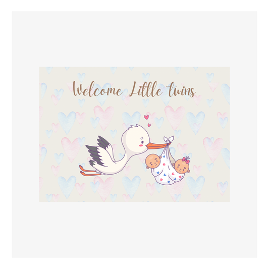 Naissance jumeaux (fille, garçon) par Shelly Paladini - 105x148 mm
