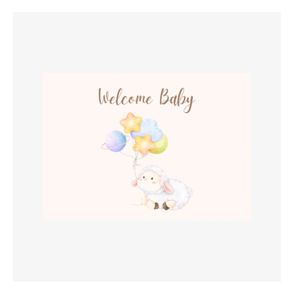 Carte Naissance M’AryCard avec video - NFC – design welcome mouton