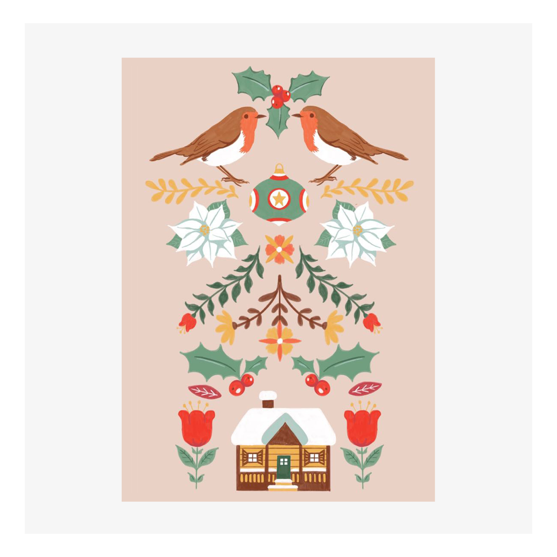 Carte Noël M’AryCard avec video - NFC – design rouge gorge