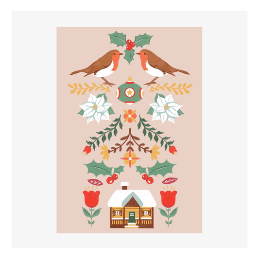 Carte Noël M’AryCard avec video - NFC – design rouge gorge