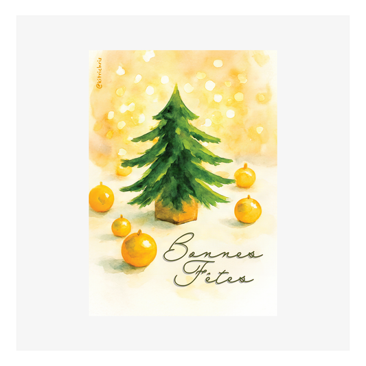 Sapin Bonnes Fêtes par Christelle Richard - 148x105mm