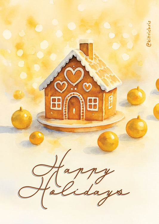 Maison en pain d'épice Bonnes Fêtes