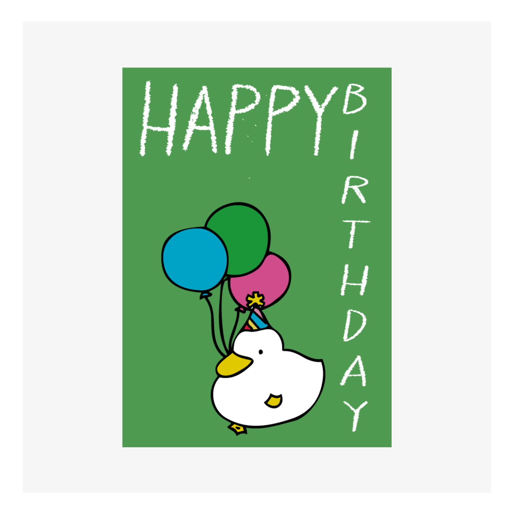 Carte anniversaire M’AryCard avec video - NFC – design canard vert