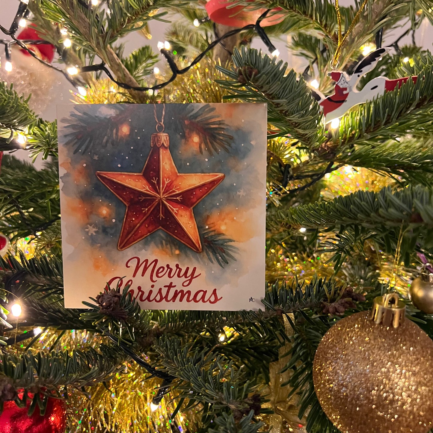 Carte Noël M’AryCard avec video - NFC - design Cathy Dumont