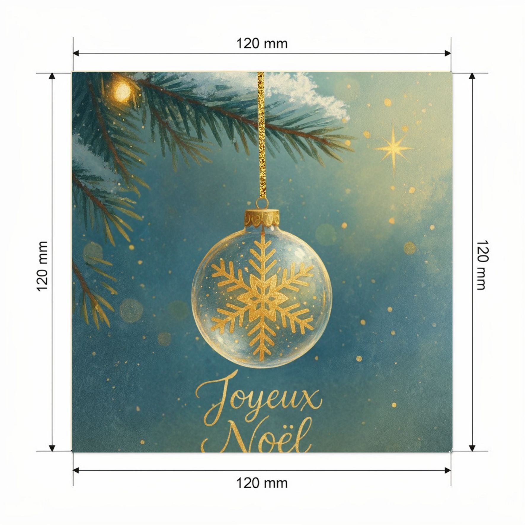 Carte Bonne Année avec video - NFC – dimensions 120x120mm