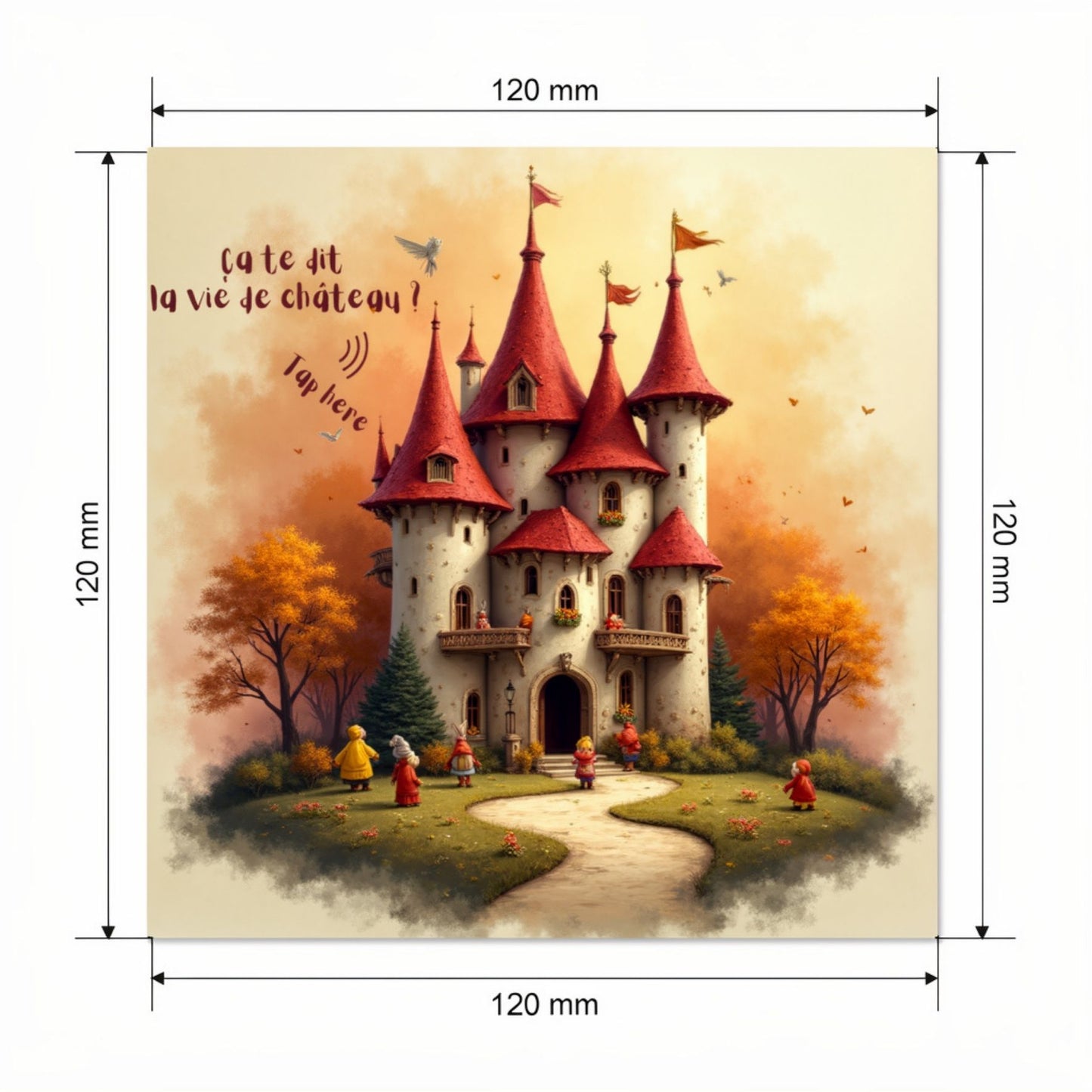 Carte avec video - NFC – dimensions 120x120mm