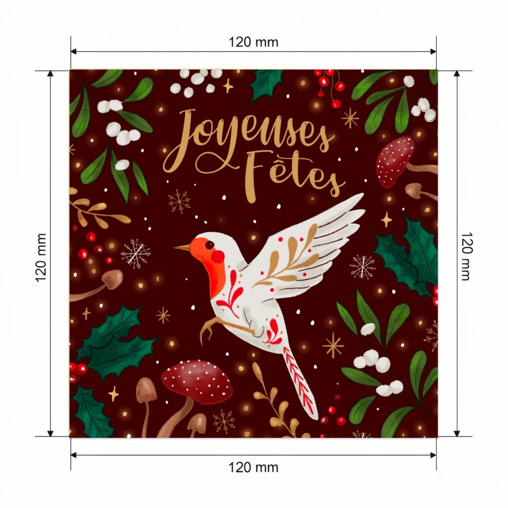 Carte Fêtes avec video - NFC – dimensions 120x120mm