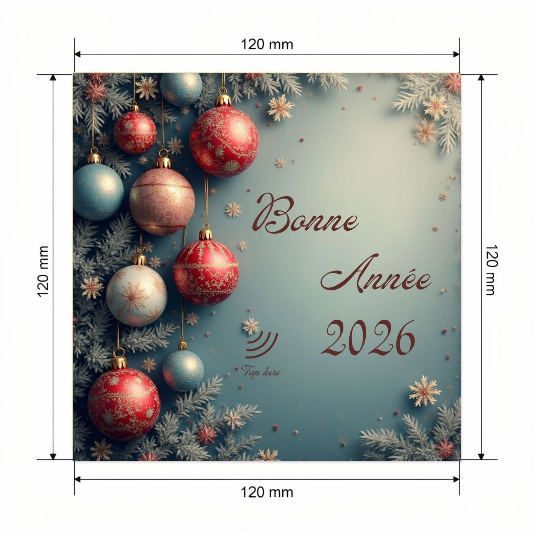 Carte Fêtes avec video - NFC – dimensions 120x120mm