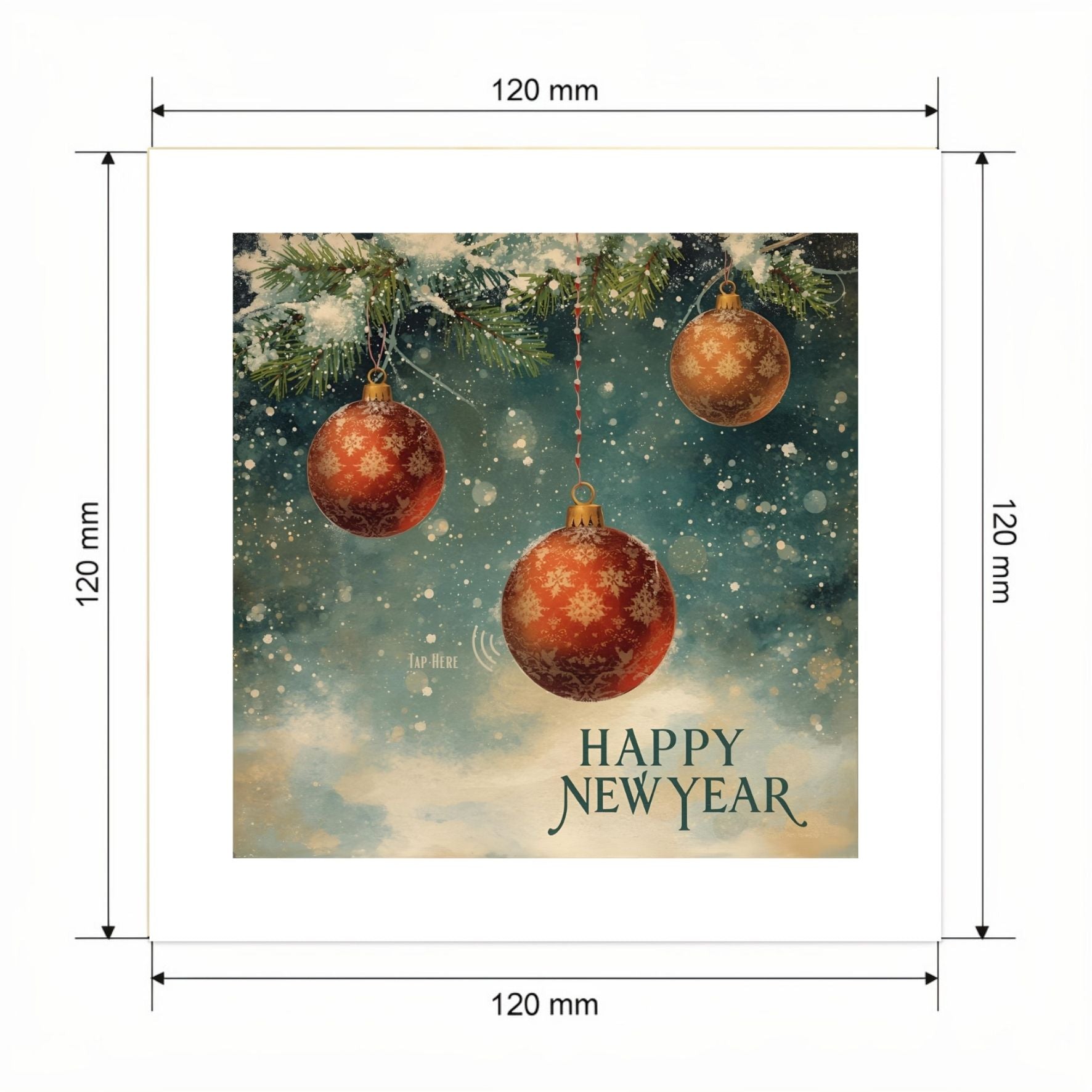 Carte Fêtes avec video - NFC – dimensions 120x120mm