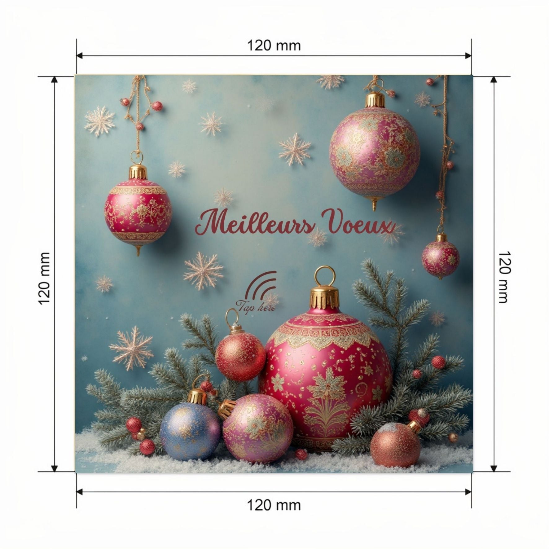 Carte Voeux avec video - NFC – dimensions 120x120mm