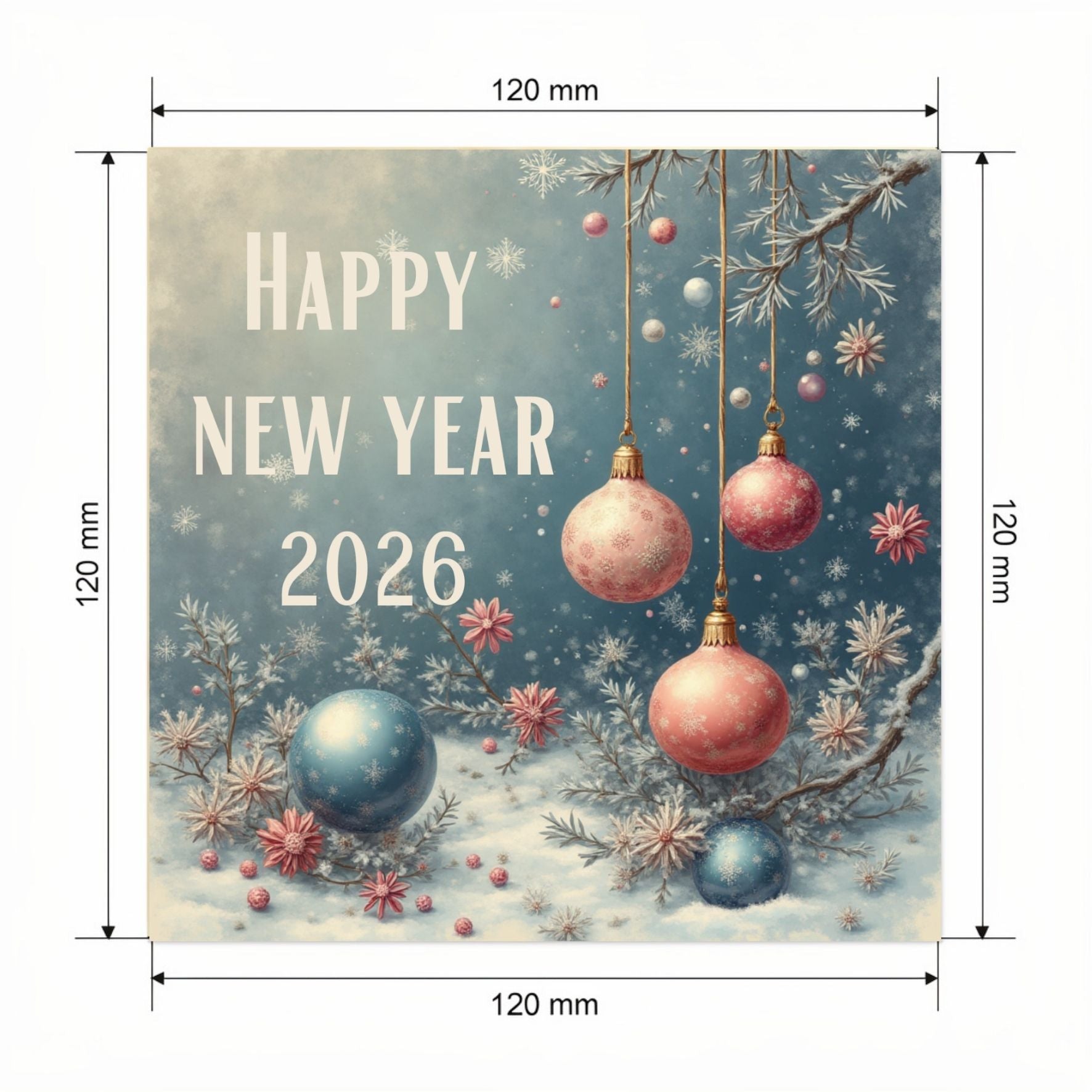 Carte Bonne Année avec video - NFC – dimensions 120x120mm