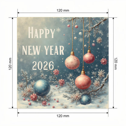 Carte Bonne Année avec video - NFC – dimensions 120x120mm