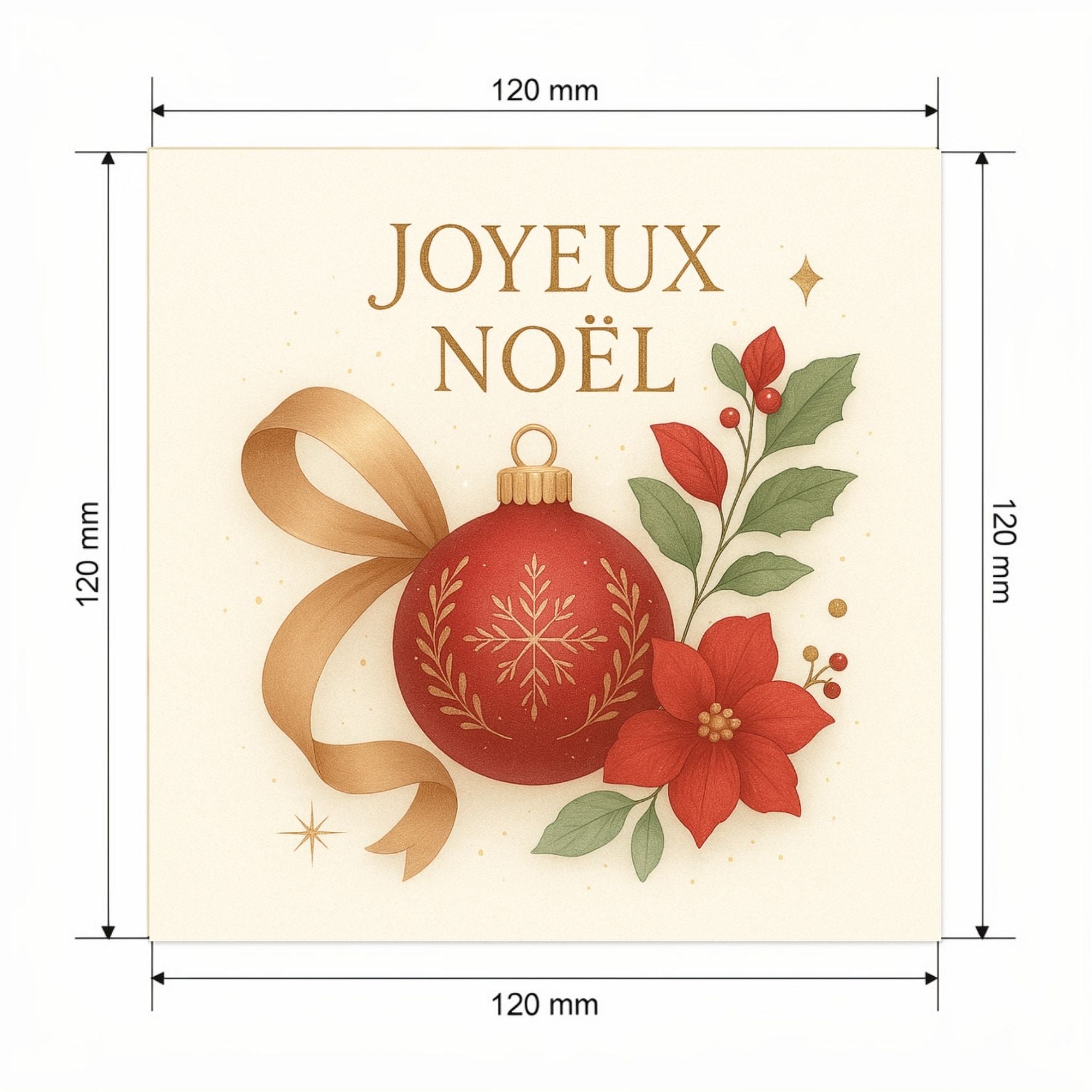 Carte Noël avec video - NFC – dimensions 120x120mm