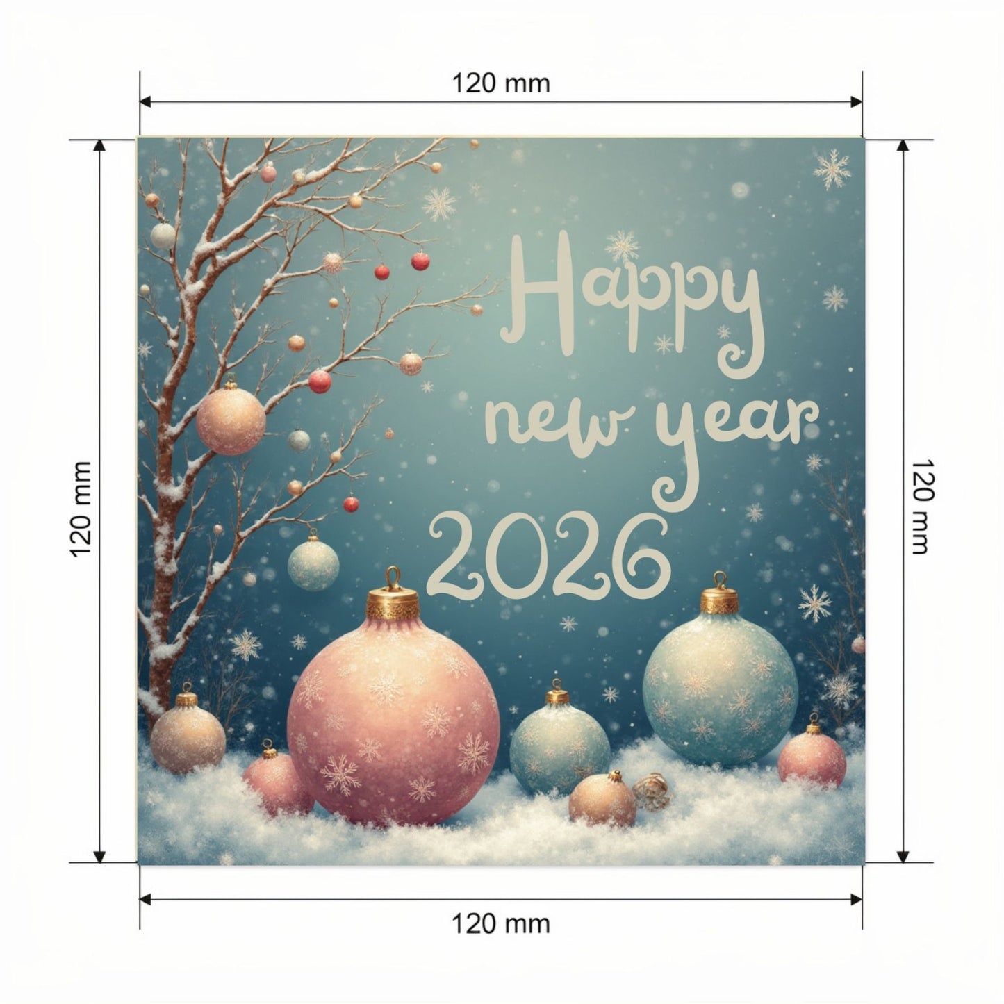 Carte Bonne Année avec video - NFC – dimensions 120x120mm