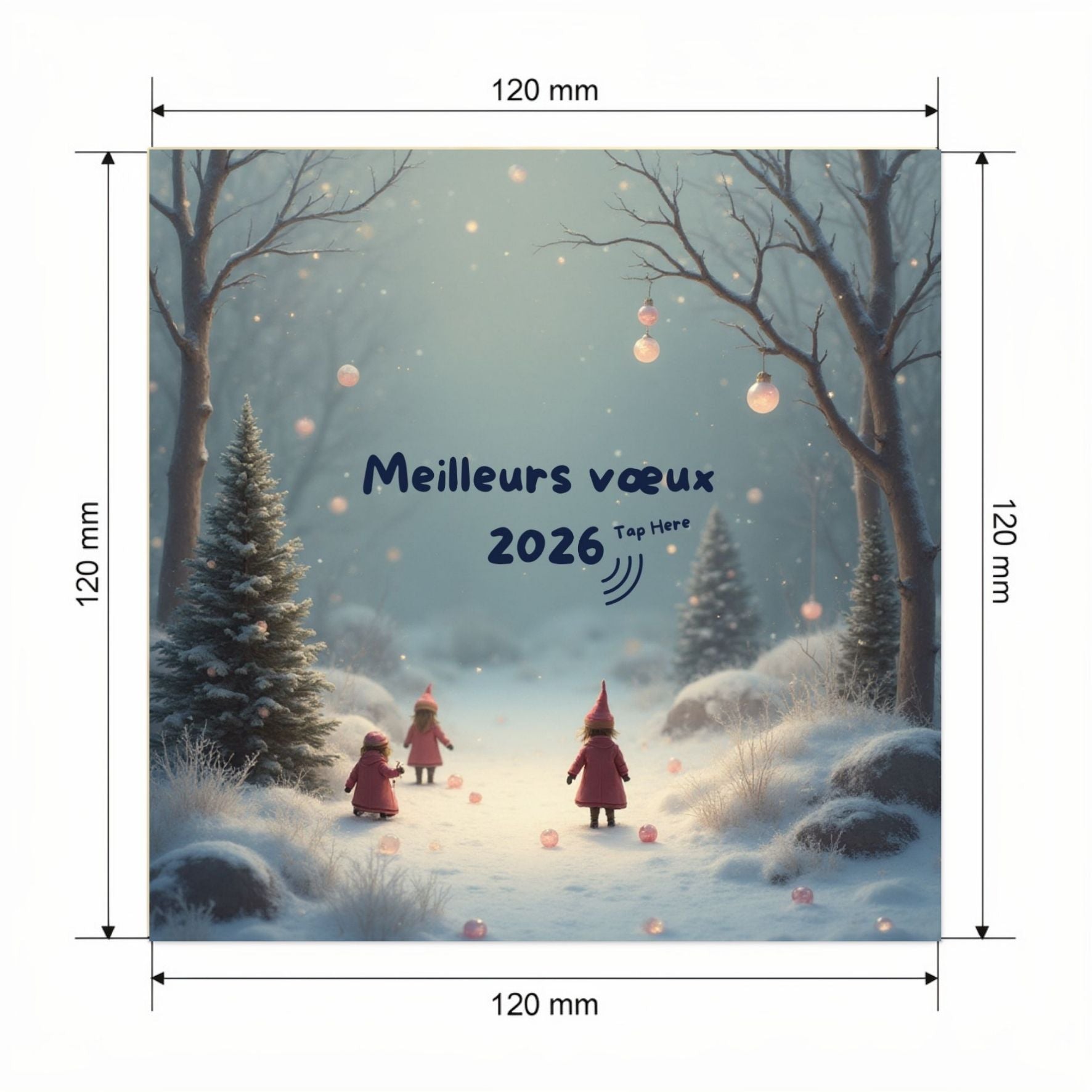 Carte Voeux avec video - NFC – dimensions 120x120mm