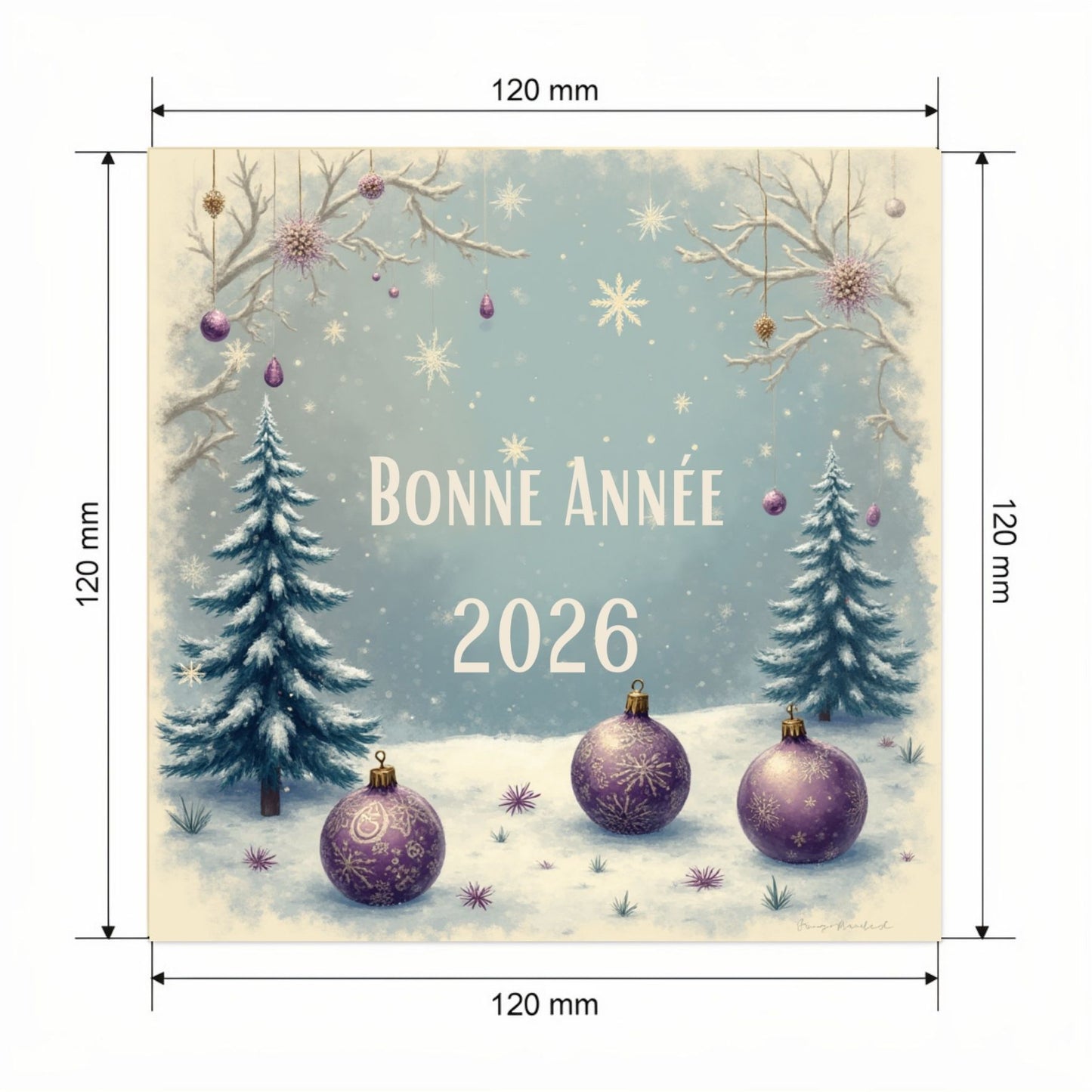 Carte Bonne Année avec video - NFC – dimensions 120x120mm