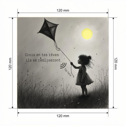 Carte avec video - NFC – dimensions 120x120mm