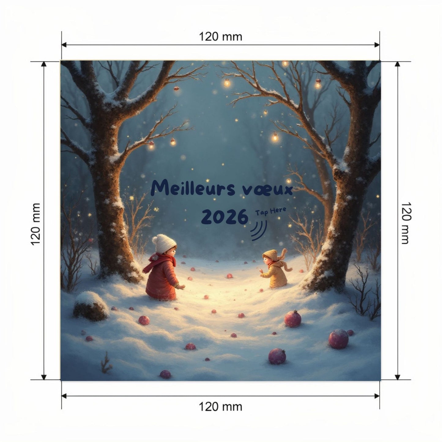 Carte Voeux avec video - NFC – dimensions 120x120mm