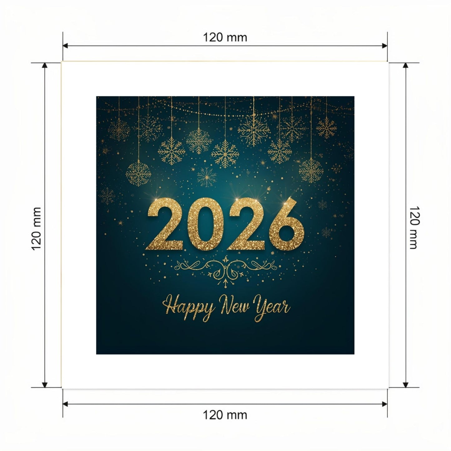 Carte Bonne Année avec video - NFC – dimensions 120x120mm