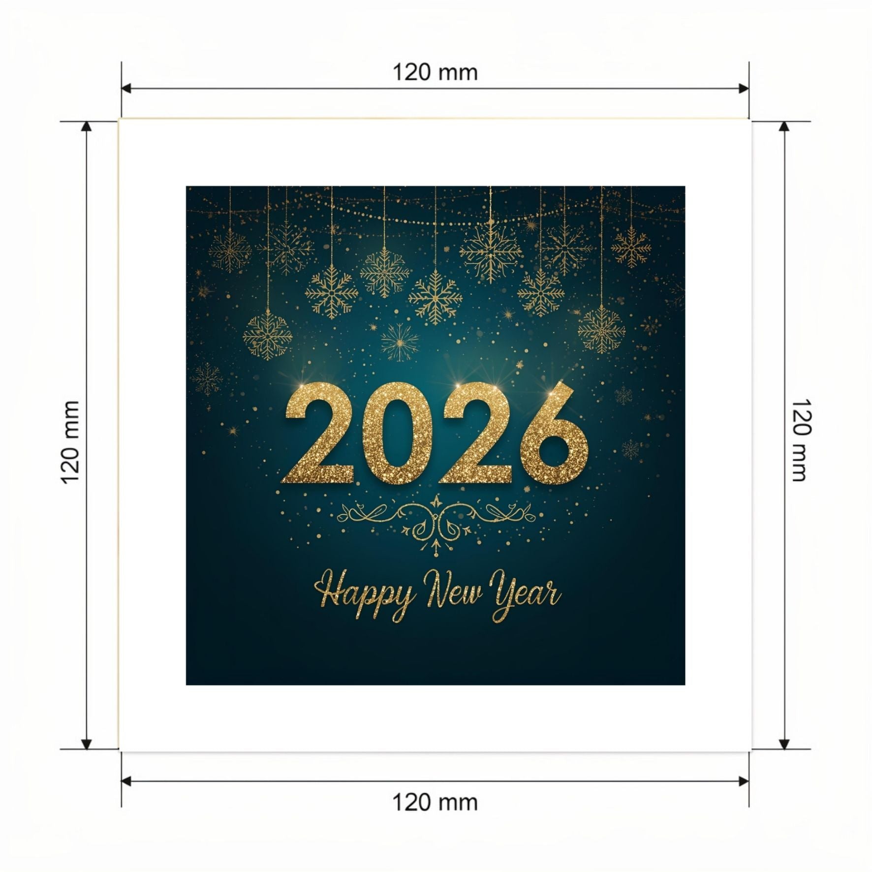 Carte Bonne Année avec video - NFC – dimensions 120x120mm