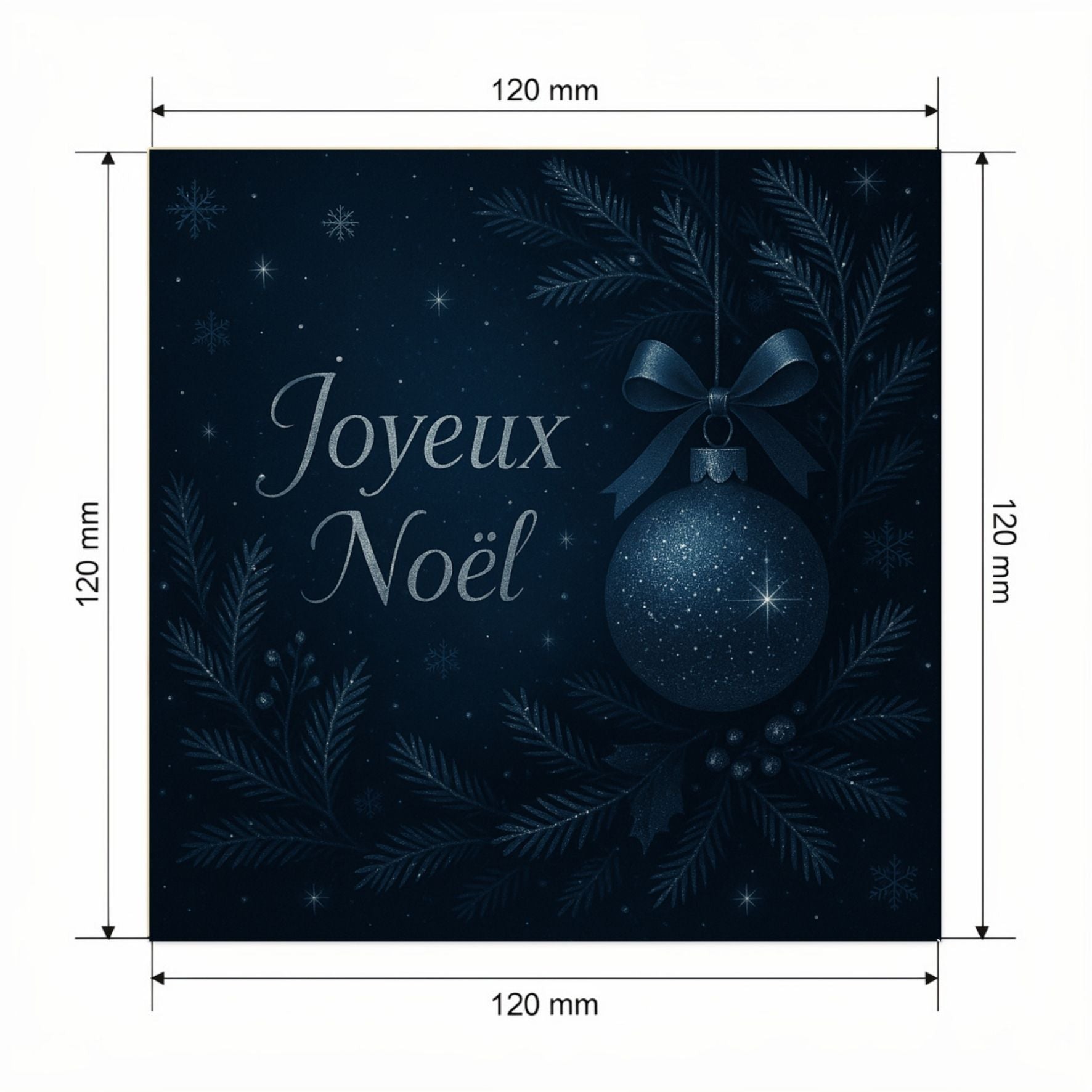 Carte Noël avec video - NFC – dimensions 120x120mm