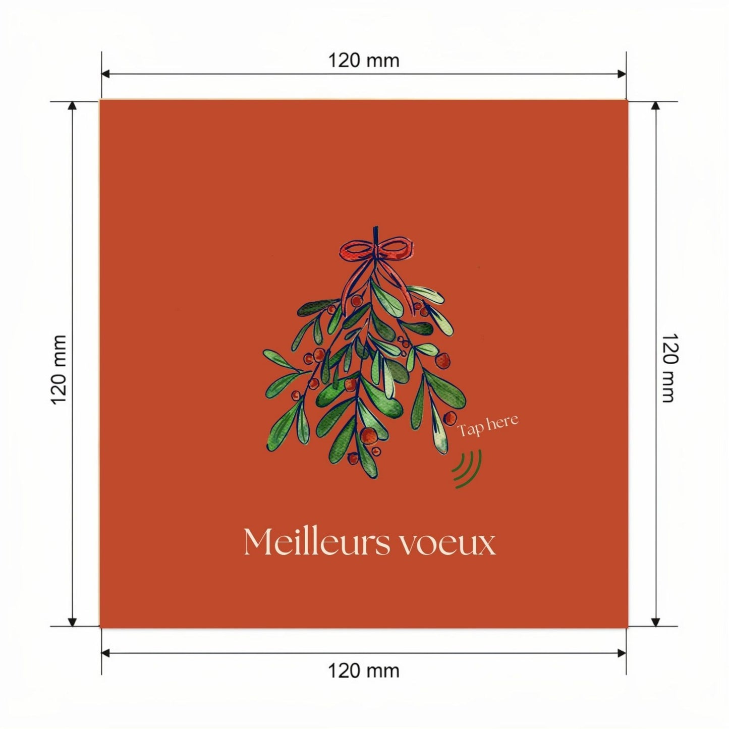 Carte Fêtes avec video - NFC – dimensions 120x120mm